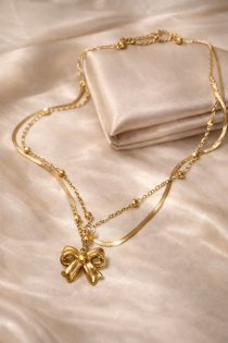 Gold Plated Bow Necklace