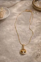 Gold Plated Seashell Pendant Necklace