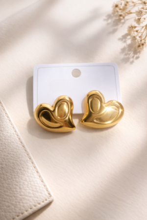 Gold Heart Earrings