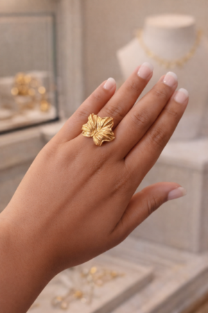 Gold Plated Leaf Style Ring