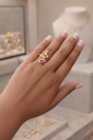 Gold Plated Snake Ring
