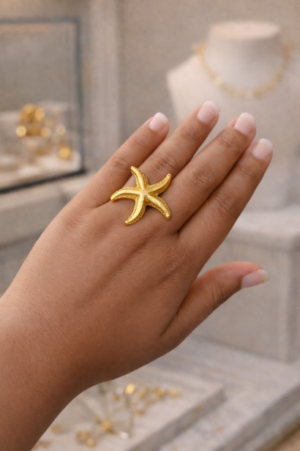 Gold Plated Starfish Ring