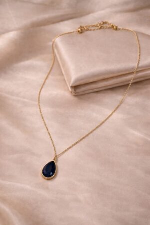 Gold Plated Teardrop Stone Necklace