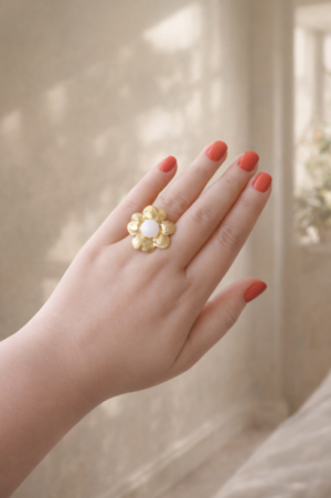 Gold Plated Flower Ring