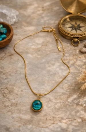 Unique Blue Pendant Necklace